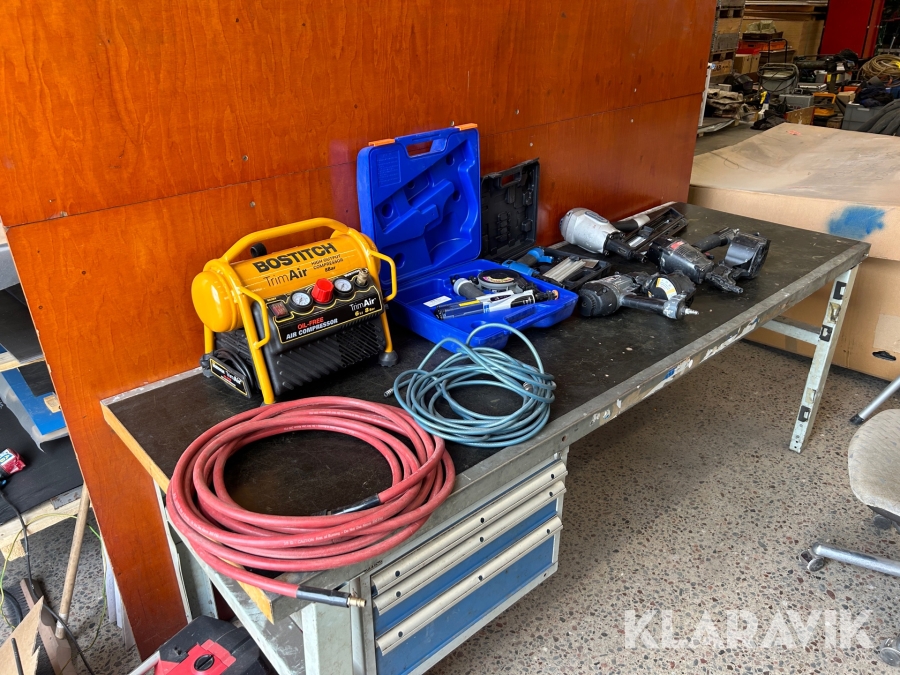 5 spikpistoler och kompressor