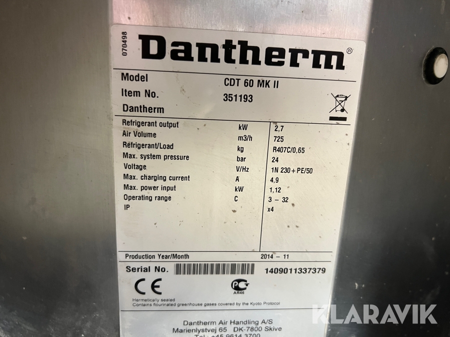 Avfuktare Dantherm CDT 60
