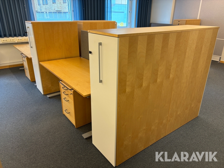 Kontorsdel med towerskåp Martela 4st arbetsplatser