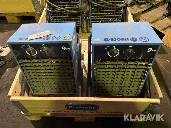 Värmefläktar El-Björn VF 9 kW 2 st