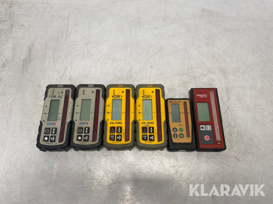 Lasermottagare Androtec,Spectra, Topcon, Hilti MTR125RF, HL700, LS100D, PRA20