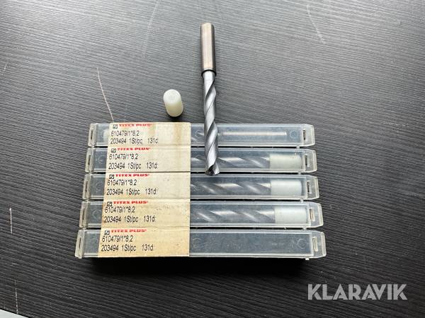 Spiralborr Titex Plus Hårdmetall 5 stycken 8,2 mm