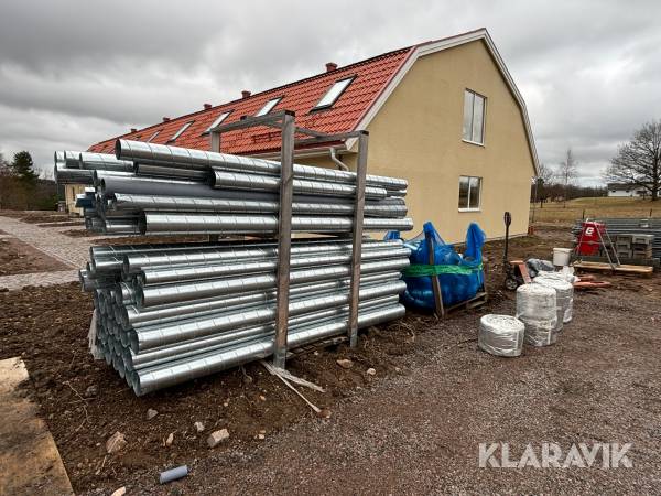 Parti med ventilationsrör, böjar och isolering