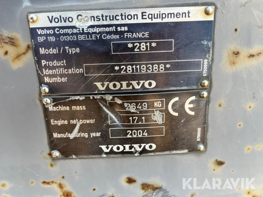 Bandgrävare Volvo EC25