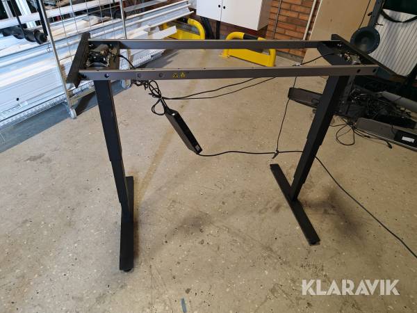 Svart elstativ till höj- och sänkbart skrivbord (utan skiva)