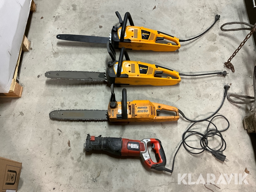 Elmotorsåg/Tigersåg Partner & Black Decker el-drivna