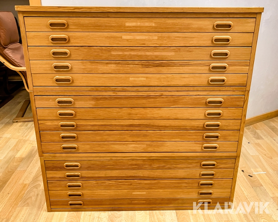 Ritning- och arkivskåp i trä A1 format