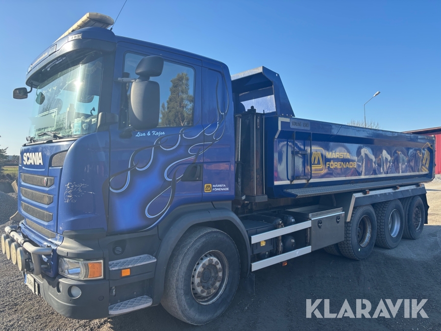 Schaktbil / Grusbil Scania G490 8x4 med sörling flak