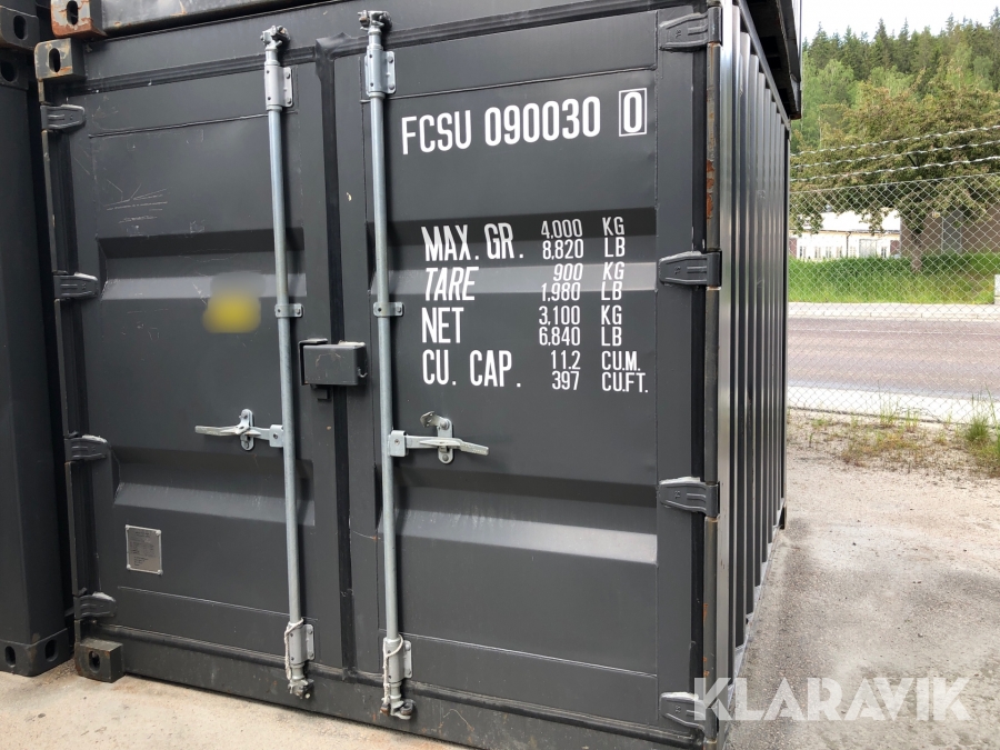 Förrådscontainer FCSU 9-fot sjöfartsklassad