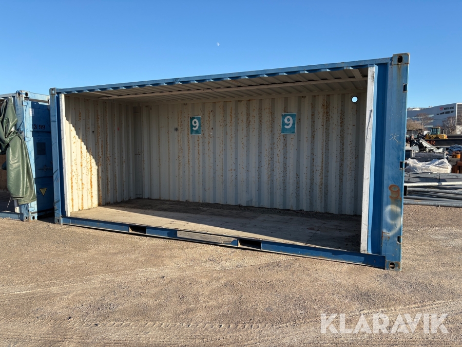 Container 20 fot med öppen sida