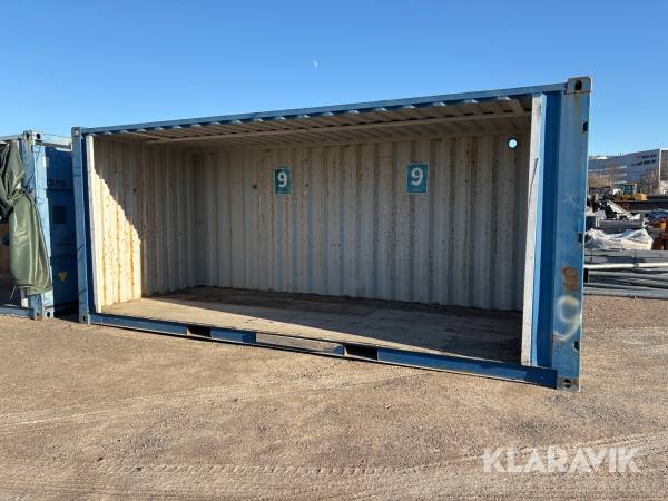 Container 20 fot med öppen sida