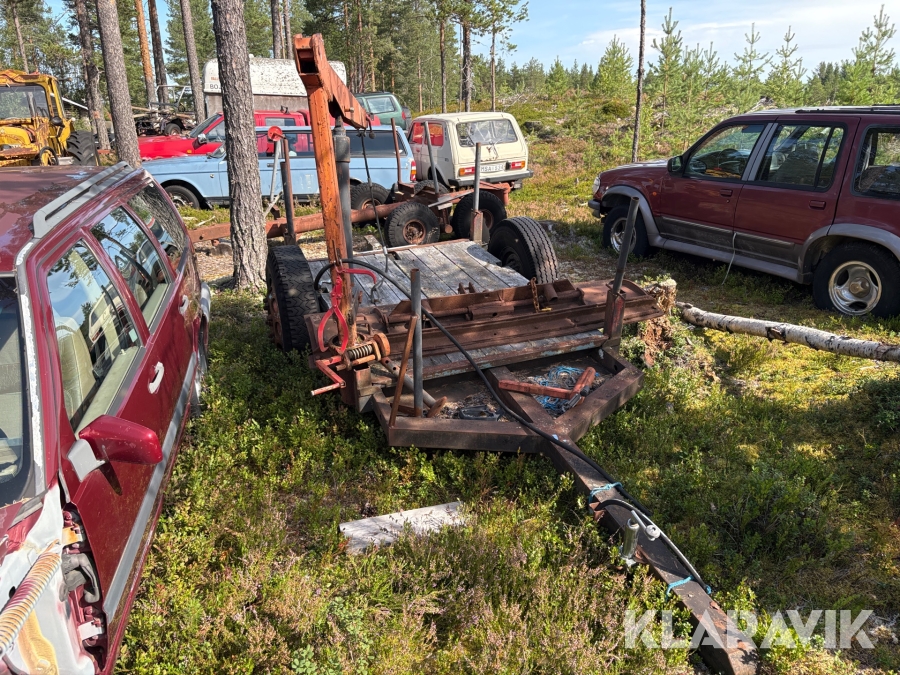 Traktorvagn med kran hydraulisk luft