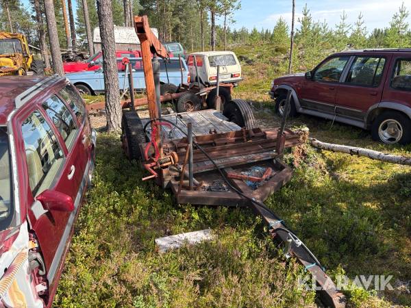 Traktorvagn med kran hydraulisk luft