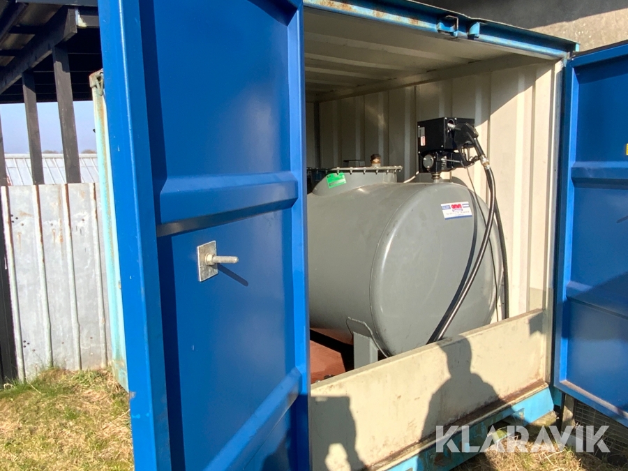 Dieseltank i container Götlinds 1700 liter med pump