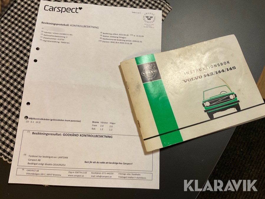 Veteranbil Volvo 142 GL 1974