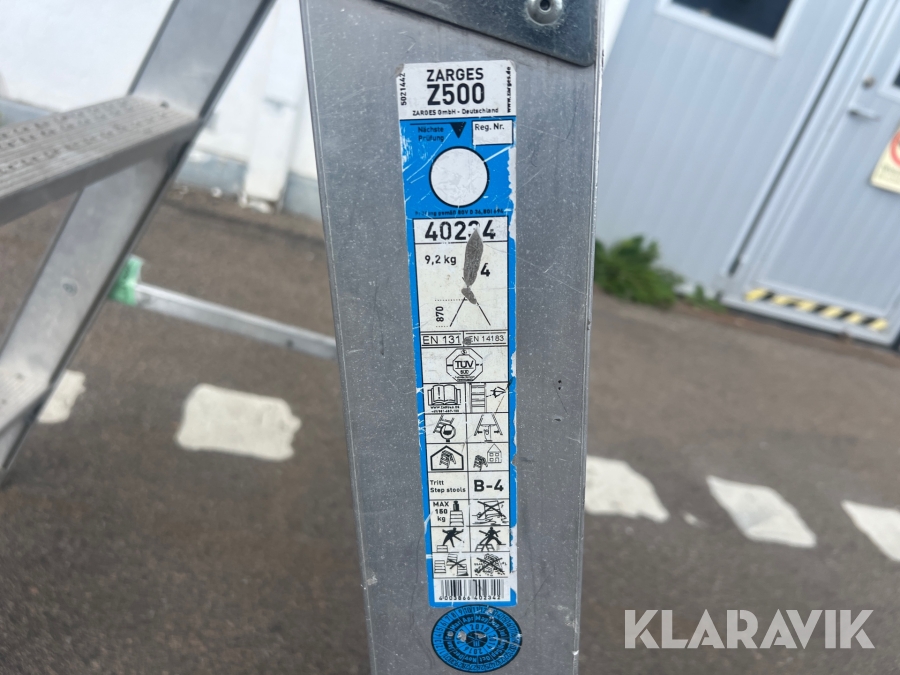 Arbetsbock Zarges Z500 4 steg 0,9 m