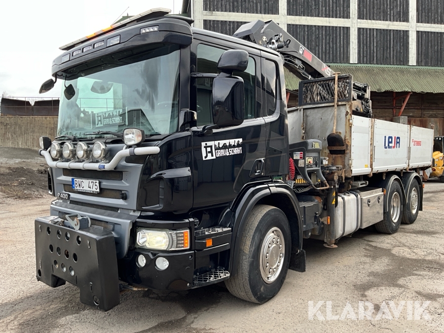 Kranbil Scania P400 6x2 med kran HIAB 211 EP-5 HIPRO