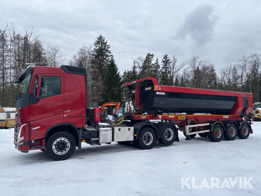 Lastbil Volvo FH 540 6X4 med Bergtrailer/Asfaltstrailer
