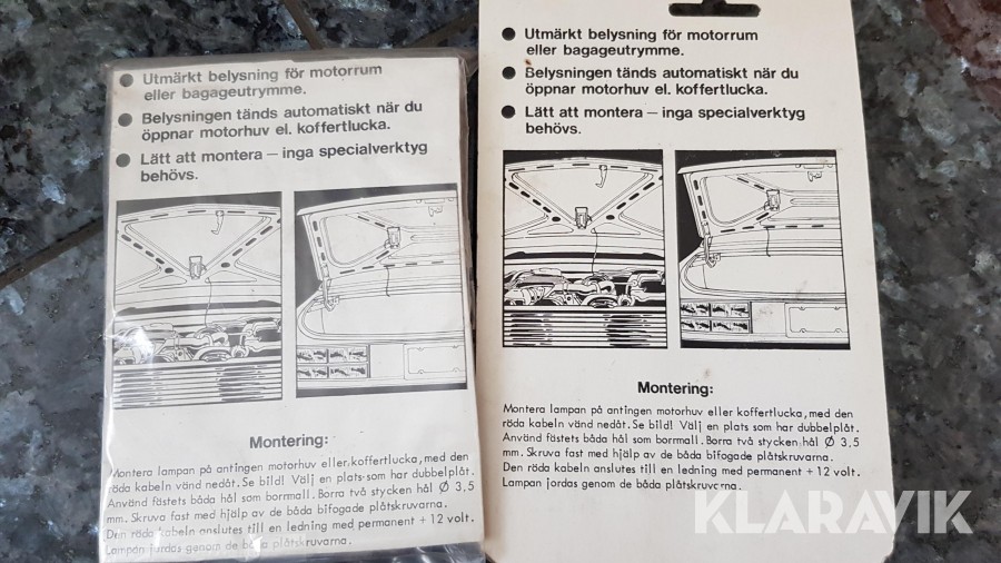 Motorrumsbelysning med kvicksilverbrytare