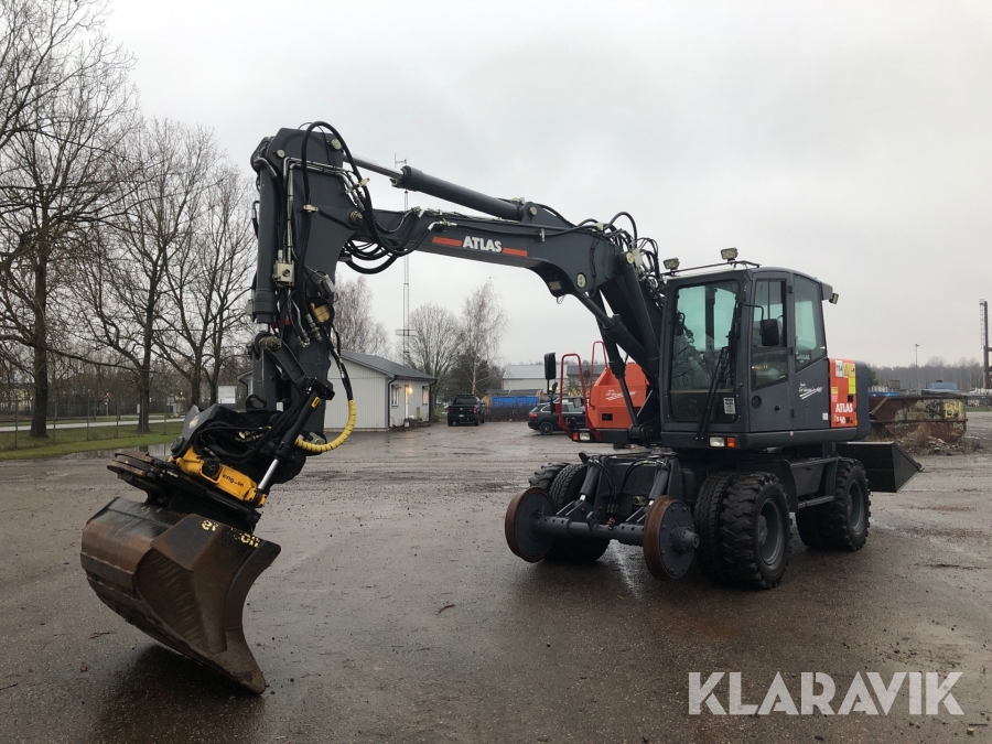 Grävmaskin Atlas 160W SR Spårgående med järnvägsutrustning