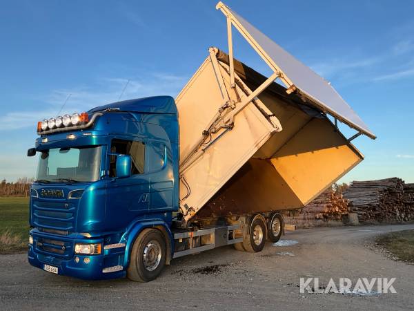 Lastbil flisbil Scania R580 MT Eksjö