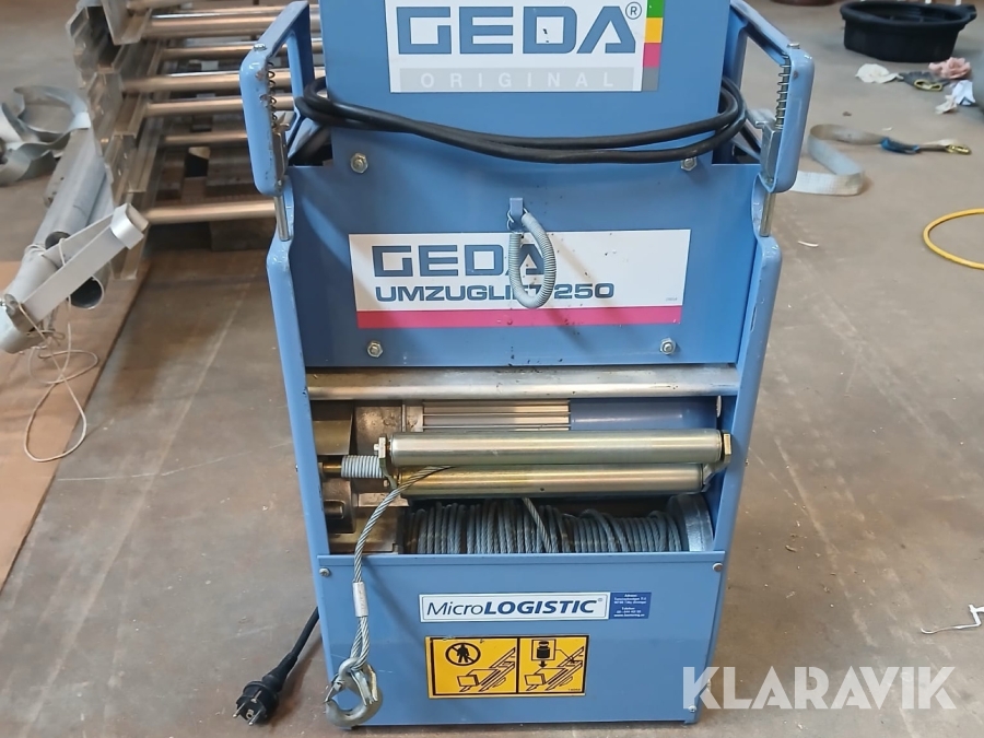 Lyft GEDA Limzuglift 250 med släpkärra