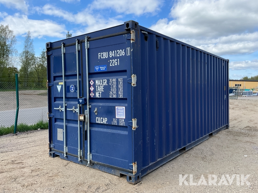 Container 20 fot med belysning och hyllsystem