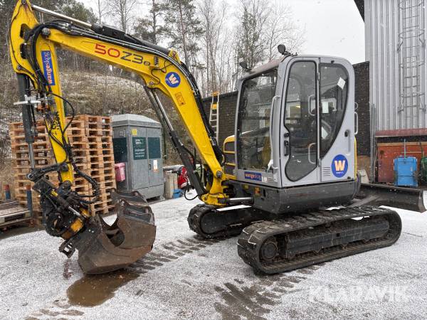 Grävmaskin Wacker Neuson 50Z3 med flera redskap