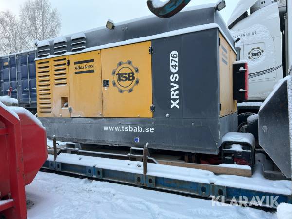 Kompressor Atlas Copco XRVS 476 på lastväxlarflak
