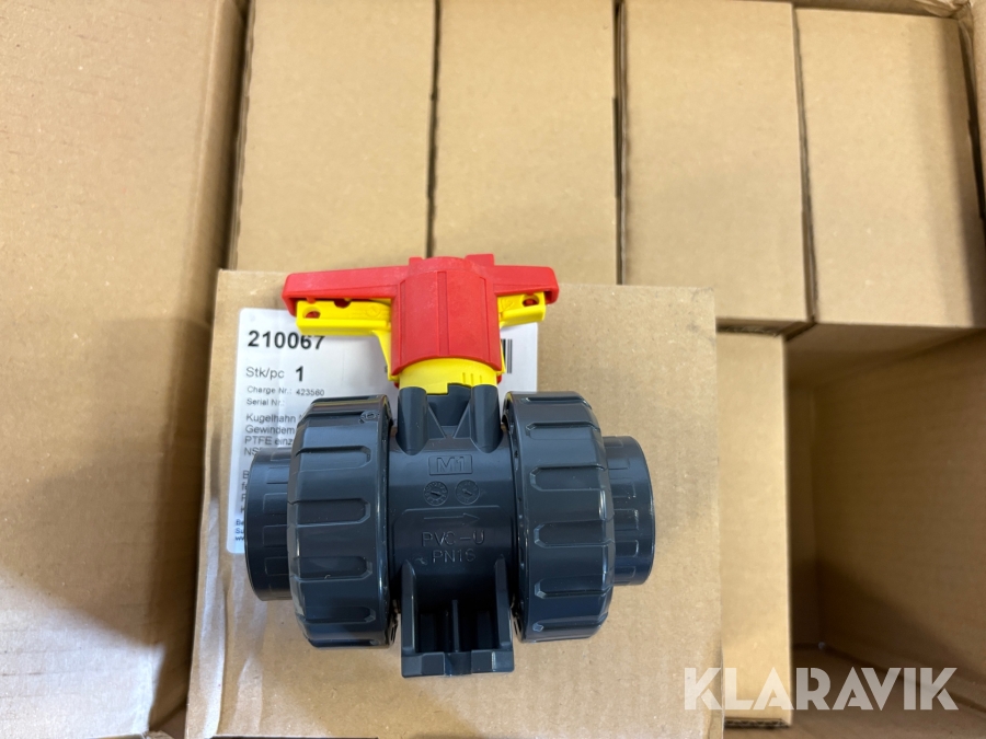 Kulventil Praher Plastic M1 2W DN 25 PVC Grå