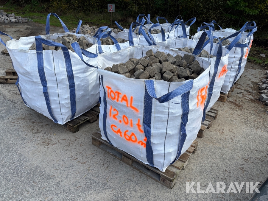 Smågatsten 8/11 Mix Svart/Grå - Totalt cirka 60m2 / 12 ton