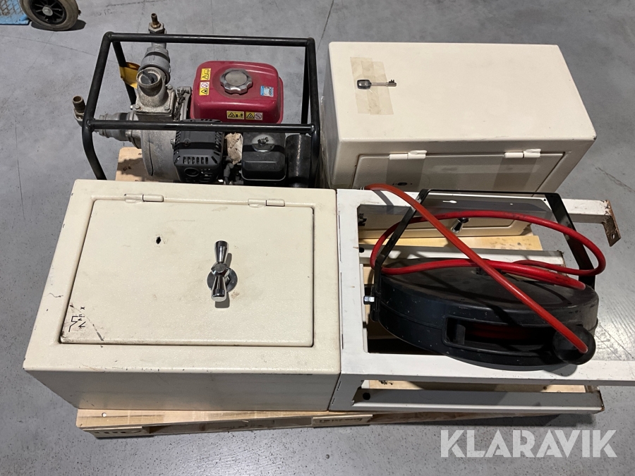 Pump Honda WB20XT 2st skåp och slangvinda