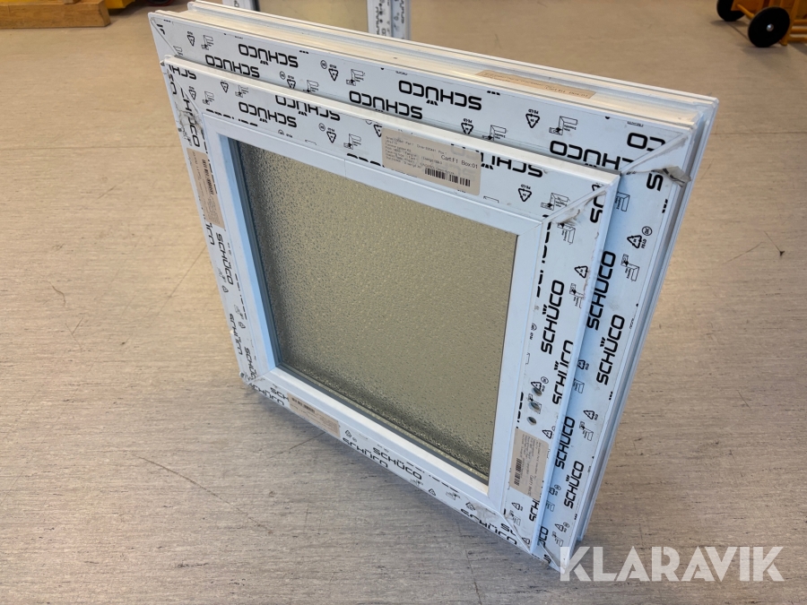 Badrumsfönster vänsterhängd Enomic 6x6 råglas