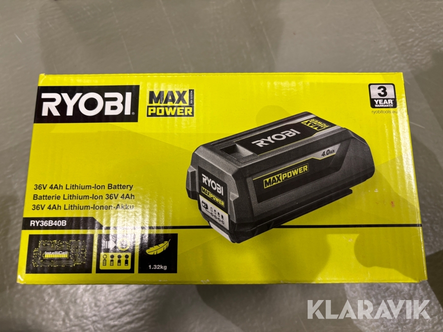 Litiumjonbatteri Ryobi One+ 36v 4Ah