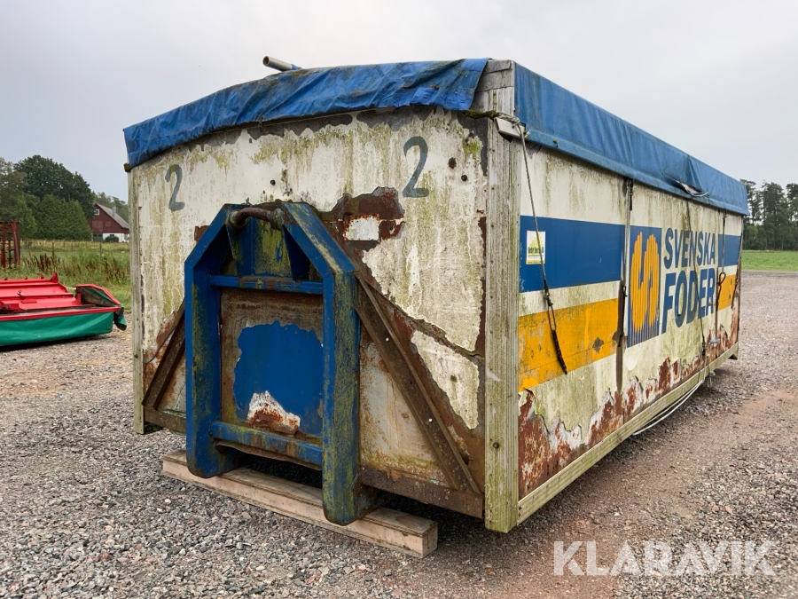 Spannmålscontainer på lastväxlarram Flodaverken LF 6000 30m3