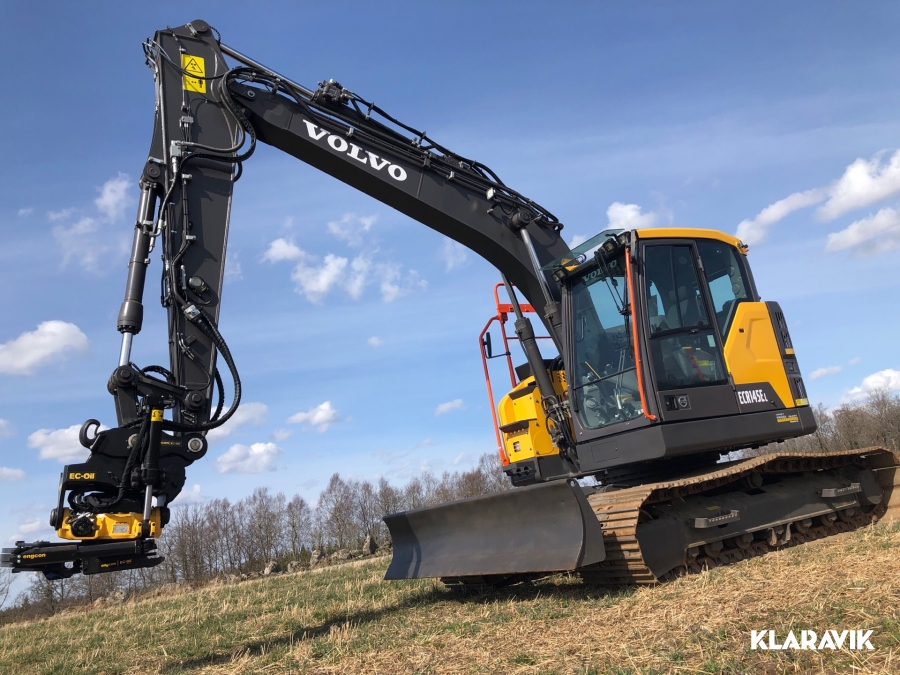 Bandgrävmaskin Volvo  ECR145 EL demokörd med tiltrotator och grip + utrustning
