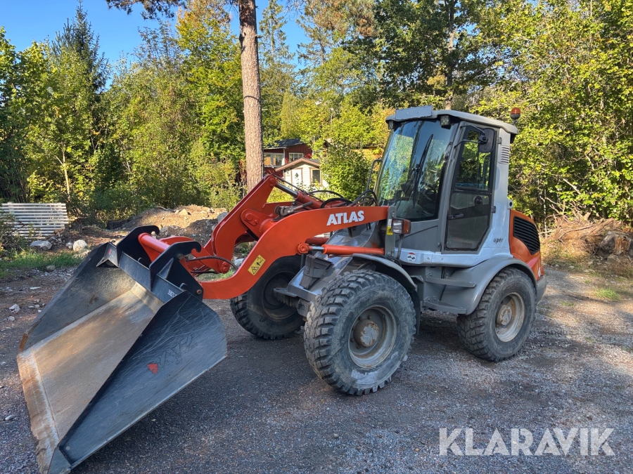 Hjullastare Atlas Super 65 med skopa & gafflar