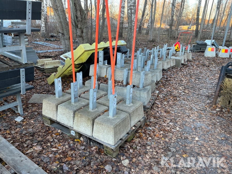 Fundament till parkeringsräcke  61 stycken