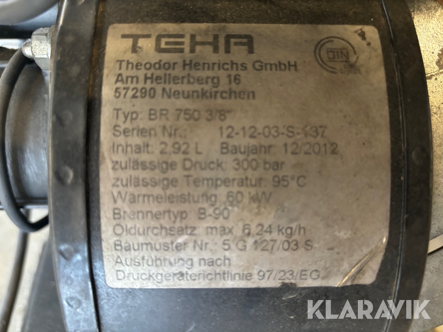 Spolaggregat ROM BV Compact PRO med TEHA BR750 värmeaggregat