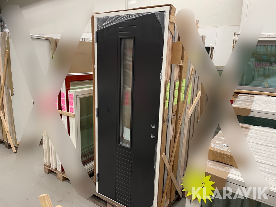 Ytterdörr NorDan 9x22 svart/svart vänster