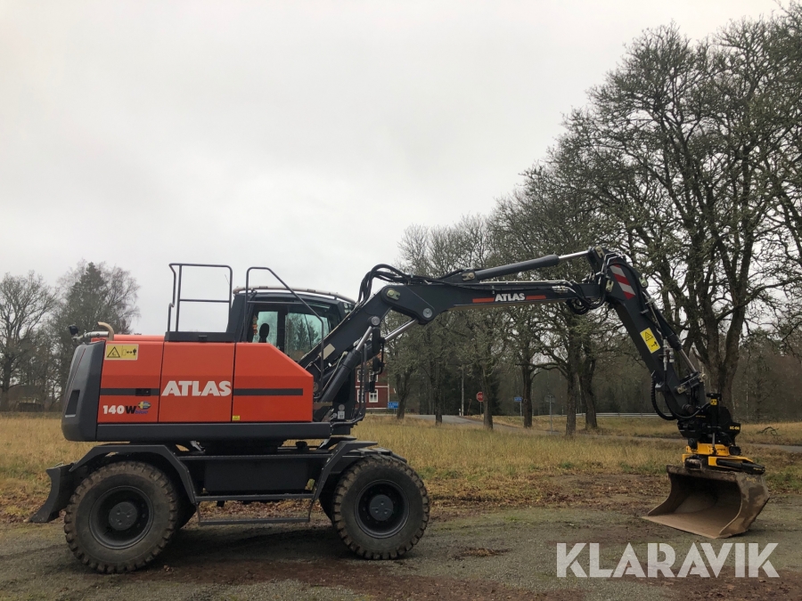 Hjulgrävmaskin Atlas 140W Tiltrotator och skopa