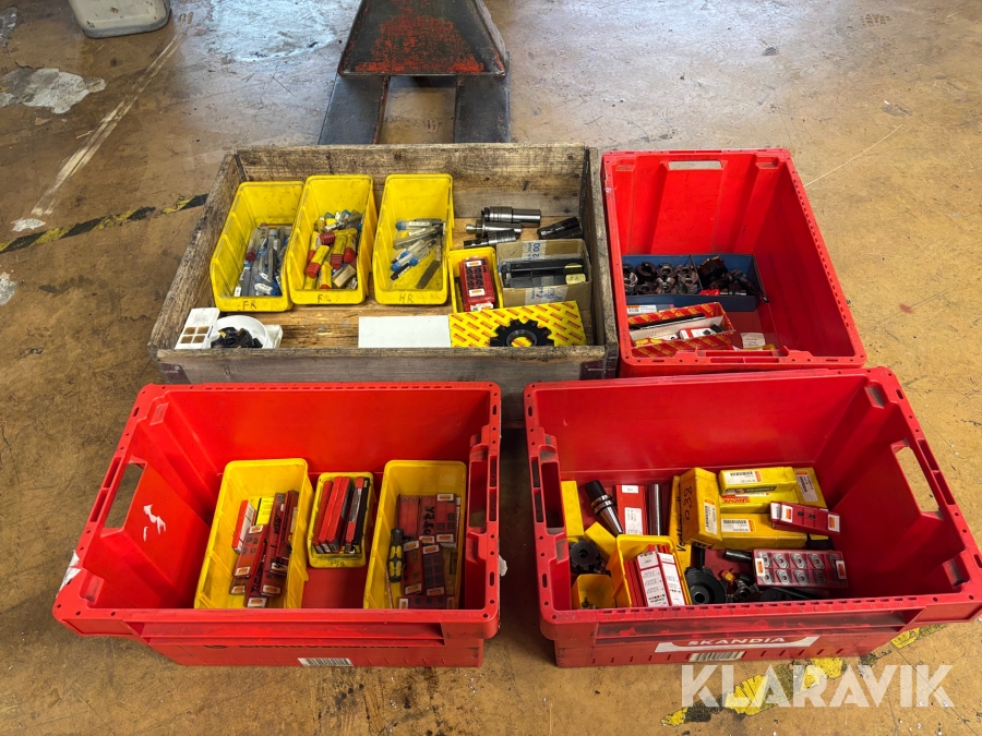 Parti med fräsar och tillbehör för stål/aluminium