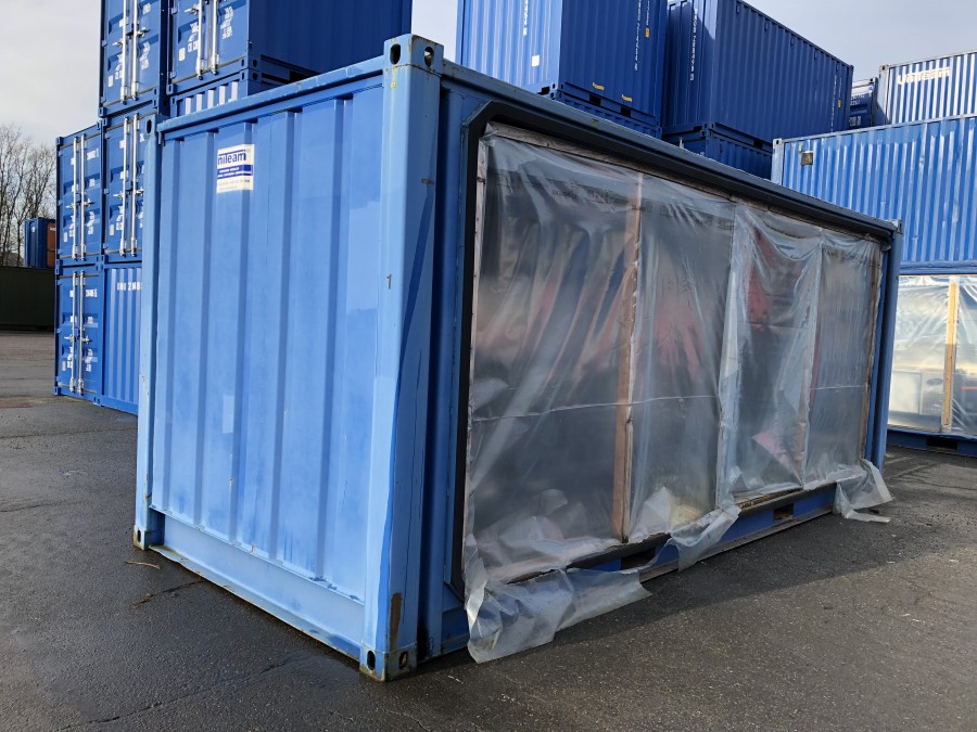 20 fots container med öppen långsida