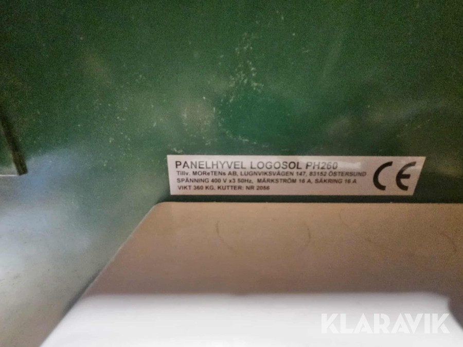 Fyrkutterhyvel Logosol PH260