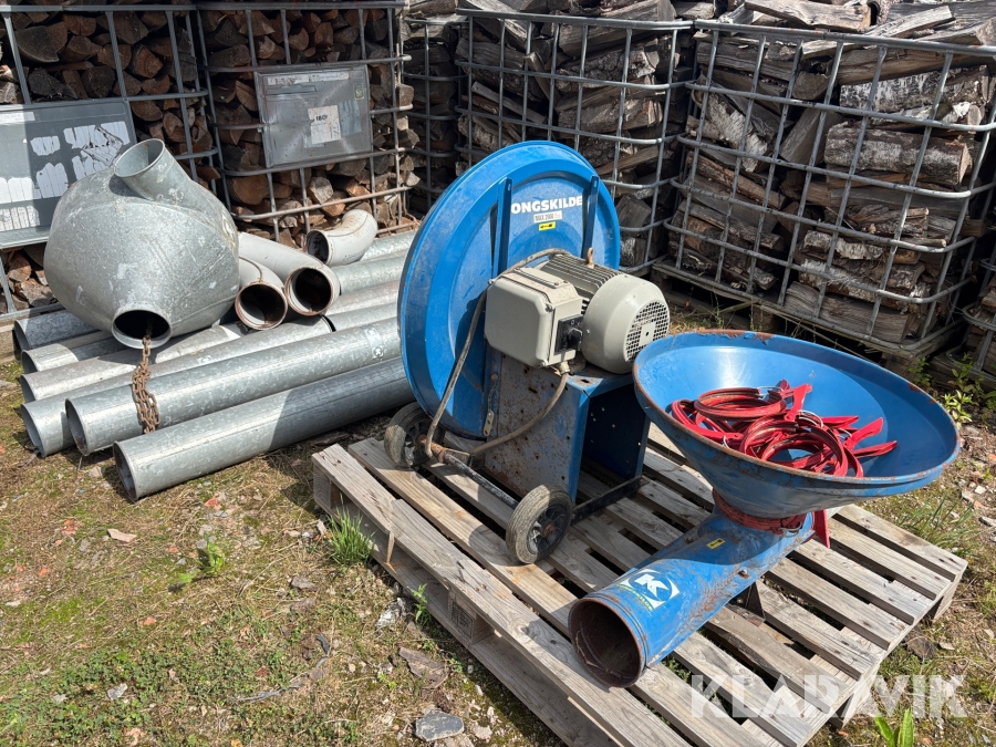 Sug och tryckfläkt Kongsklide TRL 55 med rör och cyklon