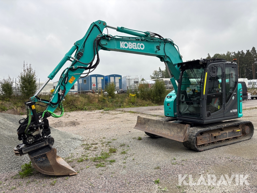 Grävmaskin Kobelco SK75SR-7 med tiltrotator och 3 st skopor