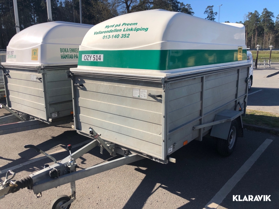 Släpkärra med kåpa Sävsjösläpet  