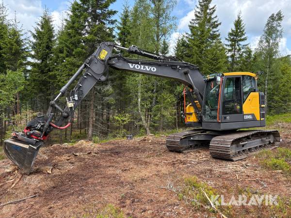 Grävmaskin Volvo ECR145EL med tiltrotator/grip, bandstyrning & 3D leica