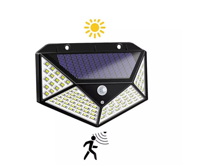 Solcell LED-Väggbelysning 100SMD - 1200mAh