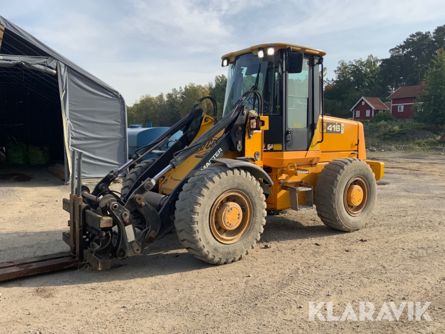 Hjullastare JCB 416 HT skopa och gafflar